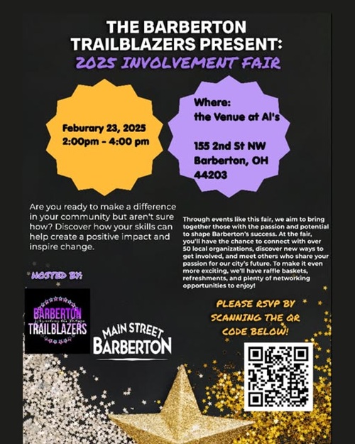 Flyer for the Barberton 2025 Involvement Fair