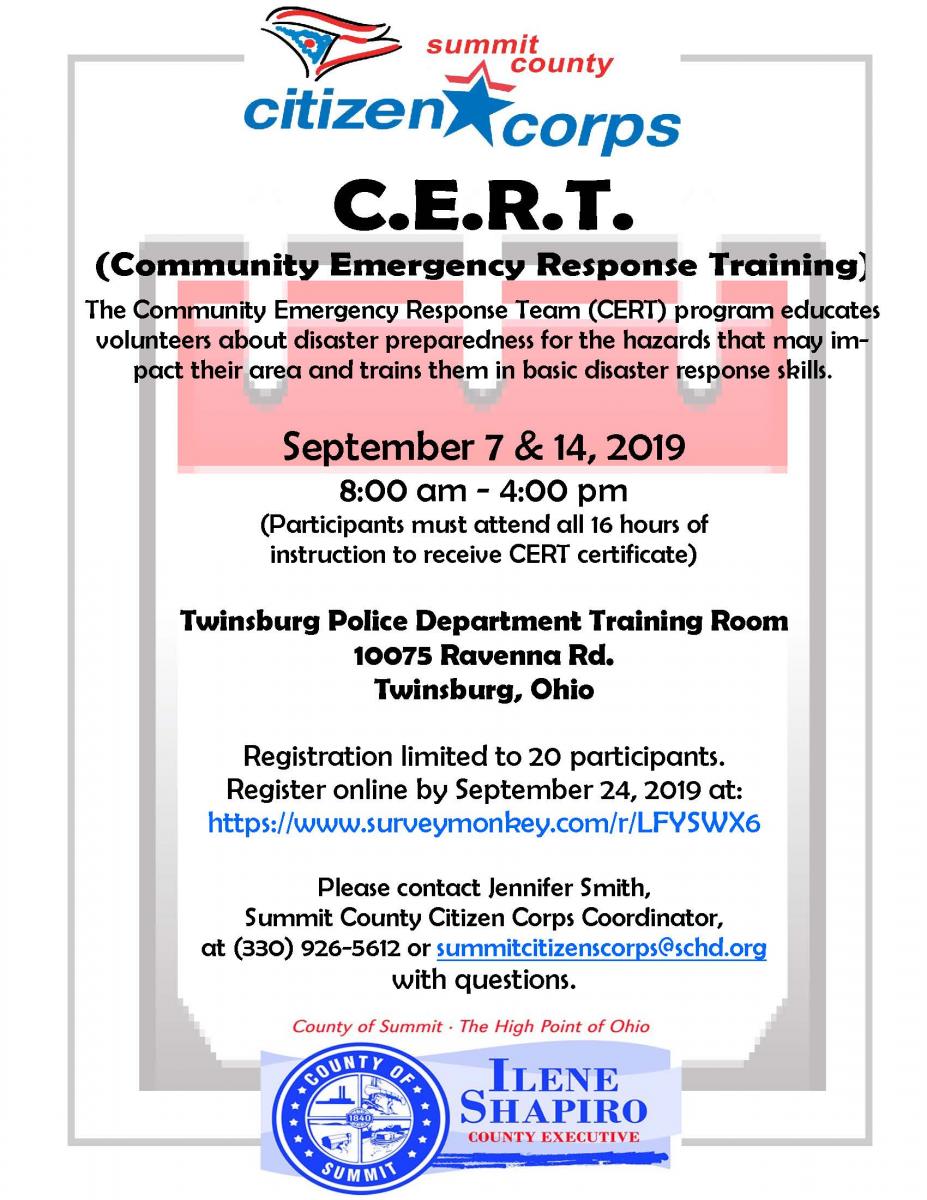 CERT Training Flyer