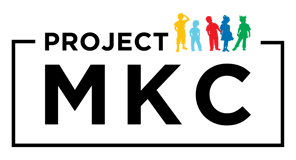 Project MCK Logo  - Lettering with colorful silhouettes of children.
