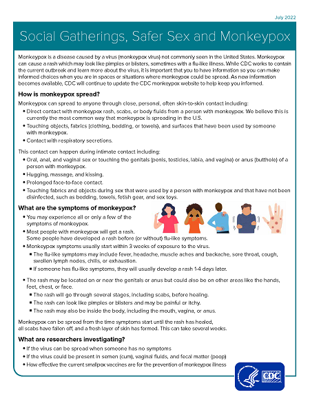 Image of a monkeypox fact sheet.