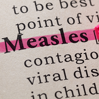 Image with the word measles highlighted in pink