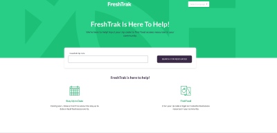 Screen shot of the FreshTrak home page.