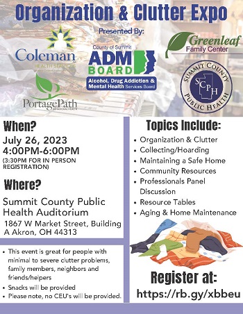 Organization & Clutter Expo - July 26, 2023 | Summit County Public Health